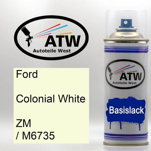 Ford, Colonial White, ZM / M6735: 400ml Sprühdose, von ATW Autoteile West.